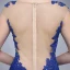 Classy Royal Blue Evening Dresses  2020 A-Line / Princess Scoop Neck Rhinestone Lace Flower Sleeveless Floor-Length / Long Formal Dresses