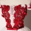 Élégant Ivoire Robe De Bal 2020 Robe Boule De l'épaule Rouge Appliques En Dentelle Fleur Noeud Faux Diamant Sans Manches Dos Nu Longue Robe De Ceremonie