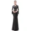 Scintillantes Noire Robe De Soirée 2020 Trompette / Sirène V-Cou Ceinture Paillettes Manches Longues Longue Robe De Ceremonie
