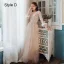 Chinese style Elegant Blushing Pink Embroidered Bridesmaid Dresses 2021 A-Line / Princess Scoop Neck 3/4 Sleeve Floor-Length / Long Wedding Party Dresses