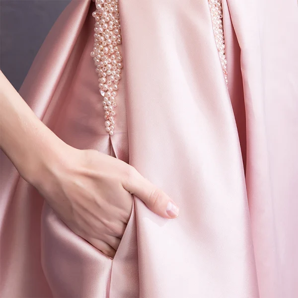 Piękne Cukierki Różowy Homecoming Sukienki Na Studniówke 2018 Princessa Kokarda Perła Wycięciem Bez Pleców 3/4 Rękawy Długość do kolan Sukienki Wizytowe