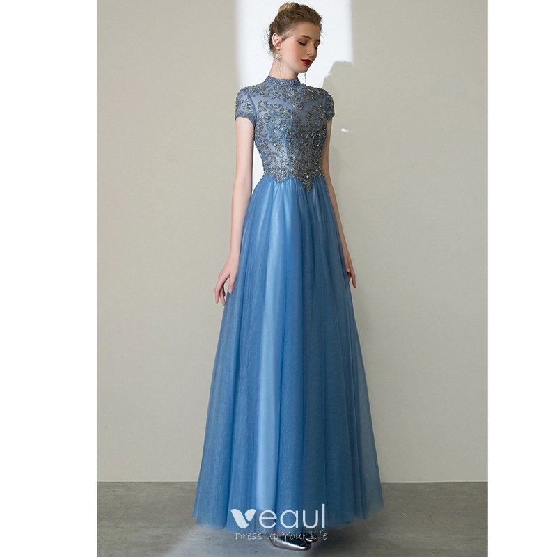 modest homecoming dresses 2018 High-Neck Long Sleeve Lace Wedding Dress – HAREM's Brides main image 0