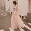 Chic / Beautiful Blushing Pink Summer Evening Dresses  2018 A-Line / Princess Appliques Bow Spaghetti Straps Backless Sleeveless Floor-Length / Long Formal Dresses