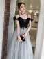 Fashion Grey Star Sequins Evening Dresses  2020 A-Line / Princess Spaghetti Straps Lace Flower Sleeveless Backless Floor-Length / Long Formal Dresses