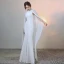 Simple Couleur Unie Ivoire Robe De Soirée 2020 Trompette / Sirène Encolure Dégagée Manches Longues Longue Robe De Ceremonie