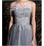 Charmant Gris Robe De Bal 2020 Princesse Bustier Gland En Dentelle Fleur Paillettes Sans Manches Dos Nu Longue Robe De Ceremonie