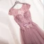 Chic / Beautiful Blushing Pink Prom Dresses 2018 A-Line / Princess Appliques Bow Pearl Scoop Neck Backless Sleeveless Floor-Length / Long Formal Dresses