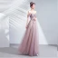 Schöne Violett Abendkleider 2020 A Linie Off Shoulder Perlenstickerei Applikationen Blumen Spitze Pailletten Ärmellos Rückenfreies Lange Festliche Kleider