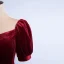 Simple Bordeaux Daim Robe De Soirée 2020 Princesse Encolure Carrée Manches Courtes Dos Nu Longue Robe De Ceremonie