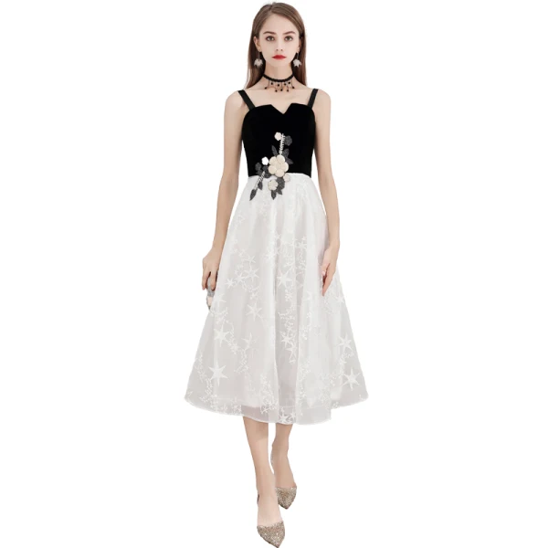 Fashion Ivory Homecoming Graduation Dresses 2020 A-Line / Princess Star Lace Spaghetti Straps Sleeveless Backless Lace Flower Tea-length Formal Dresses