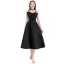 Simple Noire de retour Robe De Graduation 2020 Princesse Bretelles Spaghetti Noeud Sans Manches Dos Nu Thé Longueur Robe De Ceremonie