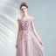 Chic / Beautiful Purple Prom Dresses 2020 A-Line / Princess Off-The-Shoulder Beading Crystal Appliques Lace Flower Sleeveless Backless Floor-Length / Long Formal Dresses