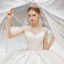 Luxe Glitter Ivoire Robe De Mariée 2020 Robe Boule V-Cou Perlage Cristal Paillettes Manches Courtes Dos Nu Royal Train