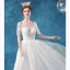 Elegante Ivory / Creme Brautkleider / Hochzeitskleider 2020 A Linie Eckiger Ausschnitt Strass Spitze Blumen Kurze Ärmel Rückenfreies