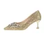 Glitter Goud Avond Pumps 2020 Rhinestone Pailletten 6 cm Naaldhakken / Stiletto Spitse Neus Pumps