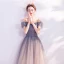 Charmant Bleu Ciel Dégradé De Couleur Robe De Bal 2020 Princesse Bretelles Spaghetti Faux Diamant Glitter Tulle Manches Courtes Dos Nu Longue Robe De Ceremonie