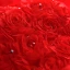 Sexy Rouge Asymétrique Robe De Mariée 2020 Robe Boule Bustier Cristal Appliques Ceinture Sans Manches Dos Nu Volants en Cascade Tribunal Train