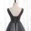 Chic / Beautiful Grey Prom Dresses 2020 A-Line / Princess V-Neck Beading Crystal Sleeveless Backless Floor-Length / Long Formal Dresses