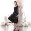 Fashion Black Homecoming Graduation Dresses 2020 A-Line / Princess Star Sequins Square Neckline Long Sleeve Tea-length Formal Dresses