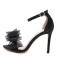 Prisvärd Casual Elfenben Sandaler Dam 2020 Ankelband Rosett 10 cm Stilettklackar Peep Toe Högklackade