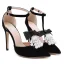 Mode Schwarz Abend Damenschuhe 2020 Perle Schleife 12 cm Stilettos Spitzschuh Hochhackige