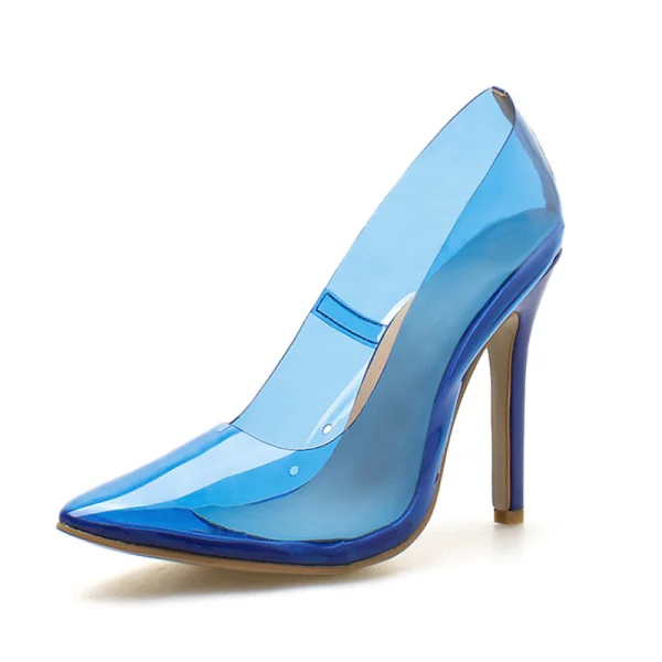 Transparent Beige Street Wear Pumps 2020 11 cm Stiletto Heels Pointed Toe Pumps