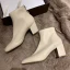 Moda Czarne Przypadkowy Buty Damskie 2020 Skórzany 7 cm Grubym Obcasie Szpiczaste Boots