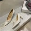 Fashion White Dating Pearl Pumps 2021 7 cm Stiletto Heels Pointed Toe Pumps High Heels