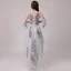 High Low Grey Cocktail Dresses 2018 A-Line / Princess Lace Appliques Asymmetrical High Neck 3/4 Sleeve Formal Dresses