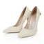 Mode Ivoire Perle Chaussure De Mariée 2020 Cuir 11 cm Talons Aiguilles À Bout Pointu Mariage Escarpins