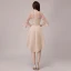 Chic / Belle de retour Kaki Robe De Graduation 2018 Princesse Noeud En Dentelle Asymétrique Col Haut 3/4 Manches Robe De Ceremonie
