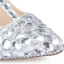 Charmant Silber Kristall Brautschuhe 2020 Leder Strass T-Riemen 11 cm Stilettos Hochzeit Spitzschuh Pumps