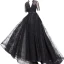 Modest / Simple Vintage / Retro Black Prom Dresses 2021 A-Line / Princess V-Neck Beading Lace Flower Short Sleeve Backless Floor-Length / Long Evening Party Formal Dresses