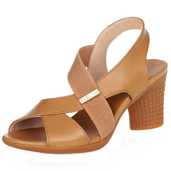 Erschwinglich Schwarz Freizeit Sandalen Damen 2020 6 cm Thick Heels Peeptoes Sandaletten