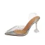 Transparent Silver Casual Rhinestone Womens Sandals 2020 9 cm Stiletto Heels Pointed Toe Sandals