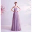 Charmant Lilas Robe De Soirée 2020 Princesse Bustier Perlage Paillettes Cristal Appliques En Dentelle Fleur Sans Manches Dos Nu Longue Robe De Ceremonie