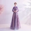 Charmant Lavande Robe De Soirée 2020 Princesse Encolure Dégagée Glitter Perlage Paillettes Cristal Sans Manches Dos Nu Longue Robe De Ceremonie