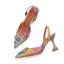 Fashion Rainbow Multi-Colors Casual Womens Sandals 2020 Rhinestone 8 cm Stiletto Heels Pointed Toe Sandals