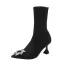 Schöne Schwarz Freizeit Stiefel Damen 2020 Strass 5 cm Stilettos Spitzschuh Stiefel