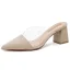 Simple Abordable Noire Désinvolte Daim Sandales Femme 2020 7 cm Talons Épais À Bout Pointu Sandales