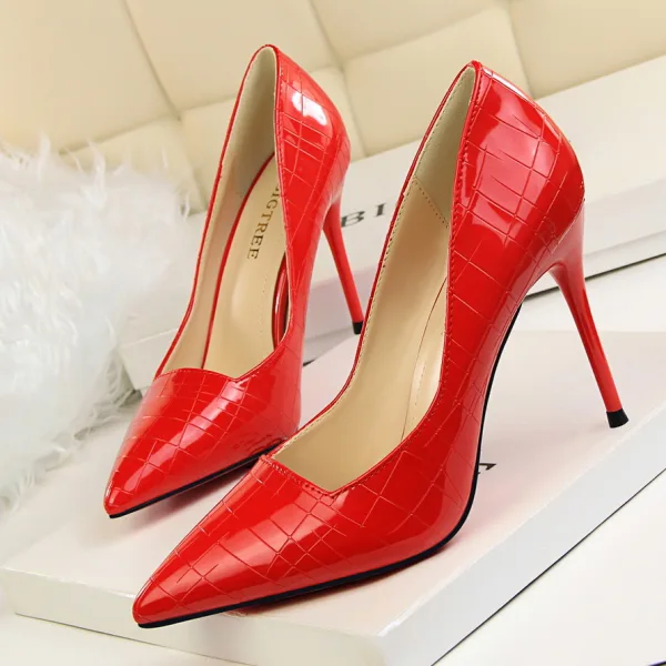 Chic / Belle Bronze Club de carnaval Escarpins 2020 Cuir Verni 9 cm Talons Aiguilles À Bout Pointu Escarpins