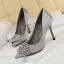 Elegant Black Satin Prom Pumps 2020 9 cm Stiletto Heels Pointed Toe Pumps Rhinestone