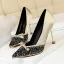 Mode Gris Soirée Escarpins 2020 Noeud Faux Diamant Paillettes 10 cm Talons Aiguilles À Bout Pointu Escarpins