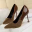 Affordable Burgundy Casual Pumps 2020 Suede 9 cm Stiletto Heels Pointed Toe Pumps