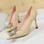 Abordable Noire Cocktail Faux Diamant Escarpins 2020 9 cm Talons Aiguilles À Bout Pointu Escarpins