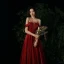 Chic / Belle Bordeaux Robe De Soirée 2020 Princesse Encolure Dégagée Faux Diamant Sans Manches Dos Nu Longue Robe De Ceremonie