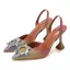 Chic / Beautiful Multi-Colors Rainbow Street Wear Womens Sandals 2020 7 cm Stiletto Heels Crystal Rhinestone Pointed Toe Sandals