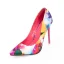 Chic / Beautiful Ocean Blue Street Wear Printing Pumps 2020 9 cm Stiletto Heels Pointed Toe Pumps