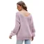 Comfortable Casual Fall Winter Brown Knitting Sweaters 2021 V-Neck Long Sleeve Loose Women Tops