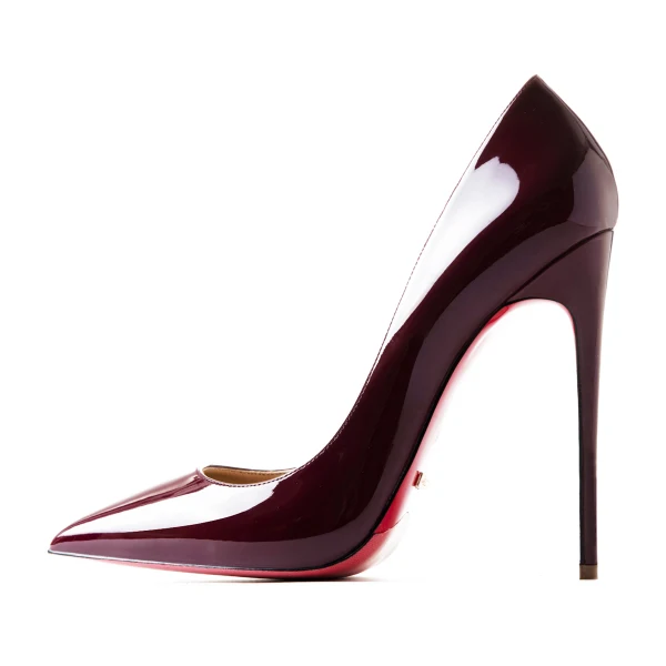 Schöne Rot Strassenmode Lackleder Pumps 2021 12 cm Stilettos Spitzschuh Pumps Hochhackige